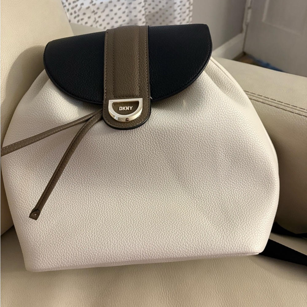 DKNY Black and Tan Women's Backpack